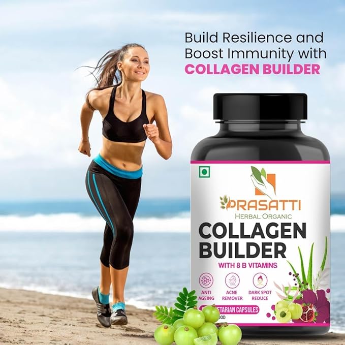 Prasatti Herbal Organic Plant Based Collagen Builder With Glutathione - 90 Veg Caps