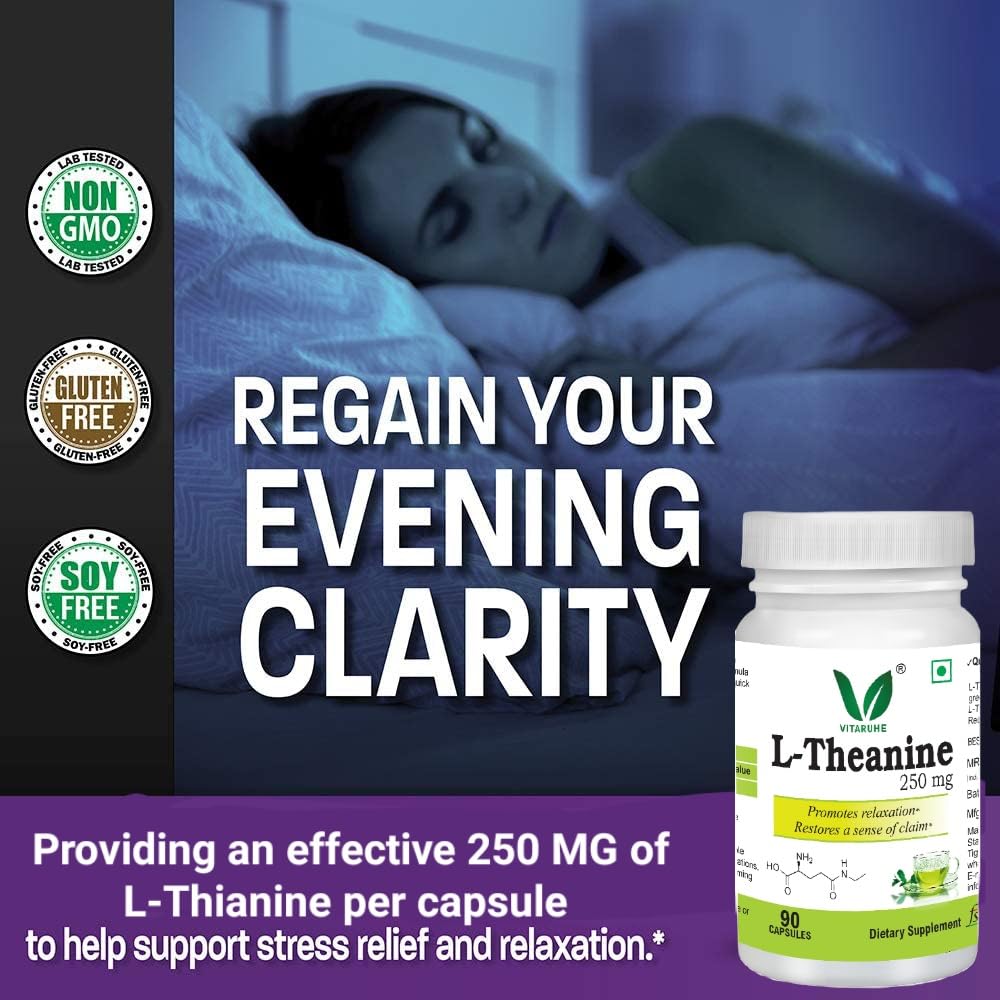 VITARUHE® L-Theanine 250 mg - Promotes a Relaxed State & Healthy Stress Response* -90 Capsules