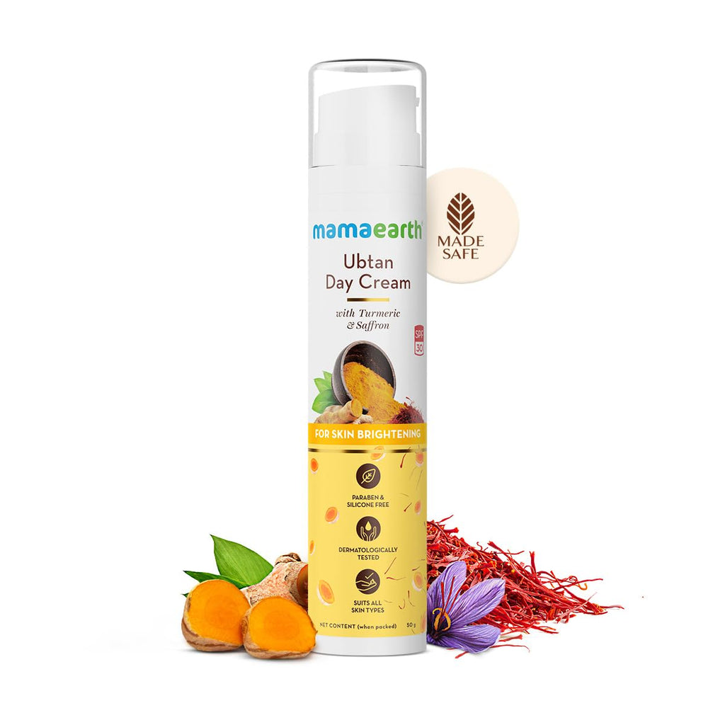 Mamaearth Ubtan Day Cream with SPF 30, with Turmeric & Saffron for Skin Brightening – 50 g