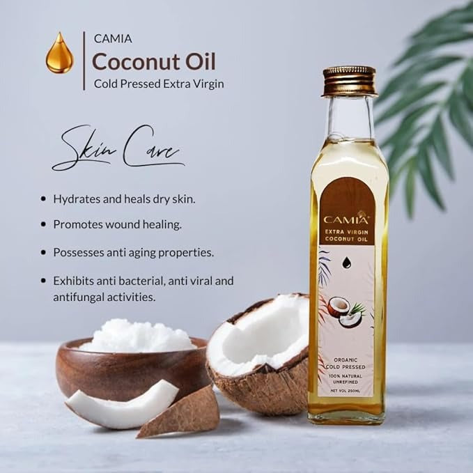 Camia Premium Coconut Oil for Skin & Hair - 250 ml (Pack of 2)