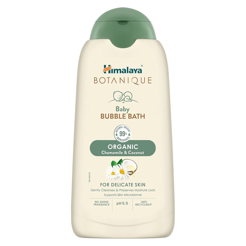 Himalaya Botanique Baby Bubble Bath 200 ml | Organic | Preserve Moisture Lock | No Tears | Dermatologically Tested | Helps Protect Skin Barrier | pH 5.5 | Hypoallergenic | No Added Fragrance