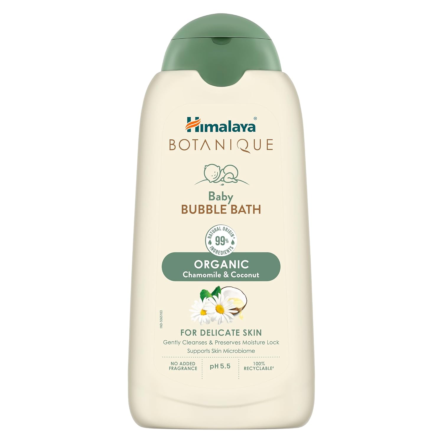 Himalaya Botanique Baby Bubble Bath 200 ml | Organic | Preserve Moisture Lock | No Tears | Dermatologically Tested | Helps Protect Skin Barrier | pH 5.5 | Hypoallergenic | No Added Fragrance