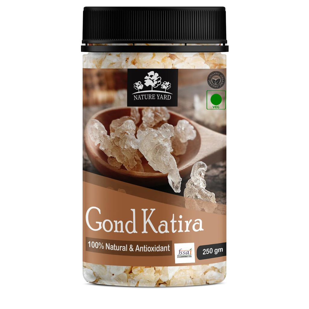 NATURE YARD Gond Katira Pure Organic (almond gum) tragacanth Crystals - 100% Natural Superfood with Cooling Properties | Almond Gum | Badam Pisni | Chahar Gond (100 Gm)