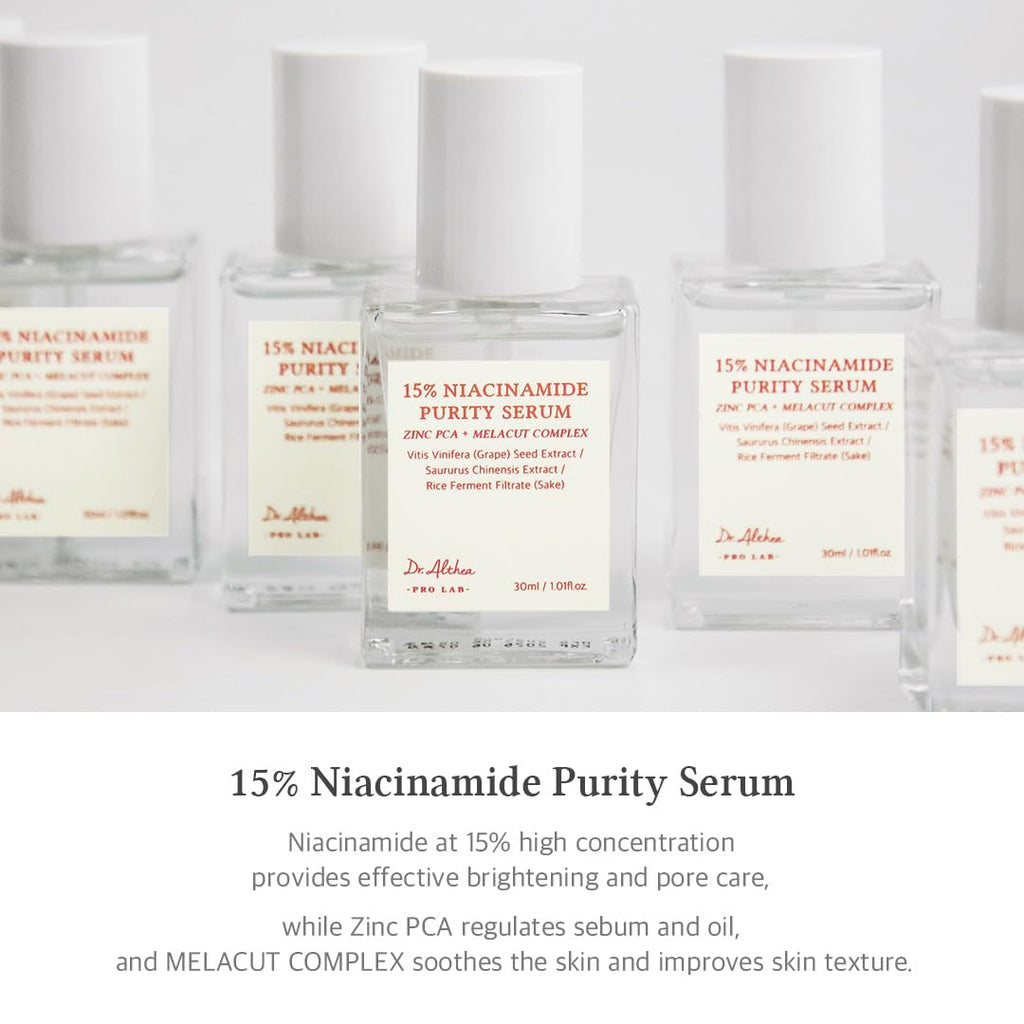 Dr.Althea 15% Niacinamide Purity Serum | Brightening & Pore-Minimizing Face Serum | Vegan Korean Skincare | 30ml