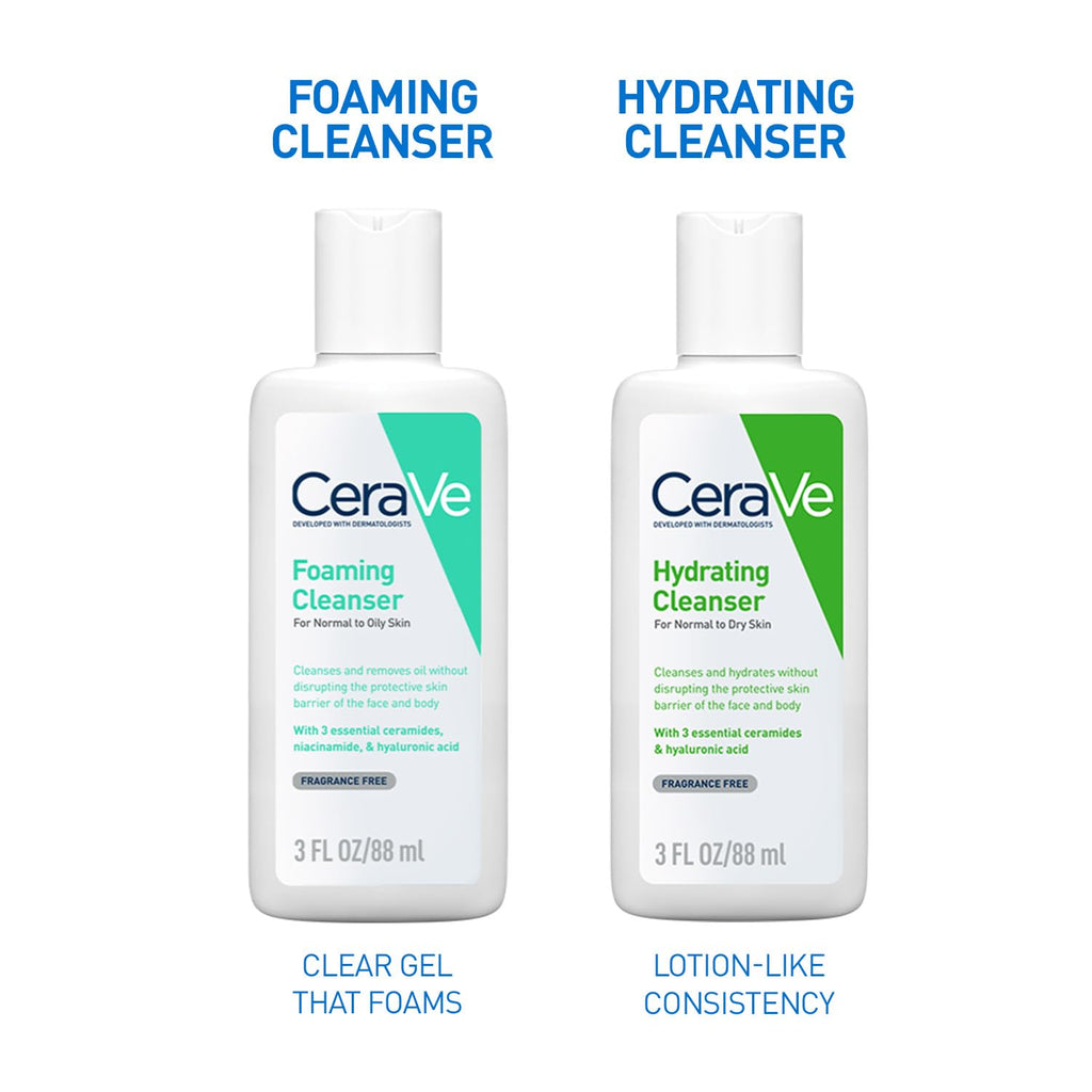 CeraVe Foaming Cleanser For Normal To Oily Skin (88ml) - Dermatologist-Developed Facewash | Non-Comedogenic And Fragrance-Free Cleansers For Acne-Prone Skin