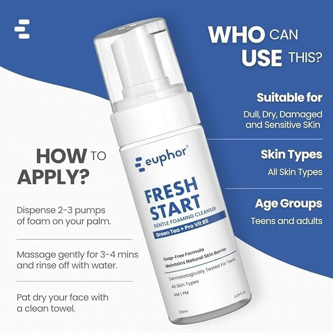 Euphor Teens Gentle Foaming Face wash - 120 ml (Pack of 2)
