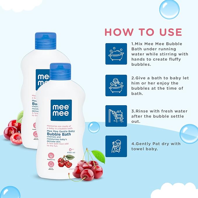 Mee Mee Foamy Baby Mild Body Wash & Bubble Bath - 400 ml (Pack of 2)