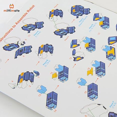 Mittimate Robot Model Construction Book for Kids Age 8 to 12 Year Old Diy Craft Book for Children