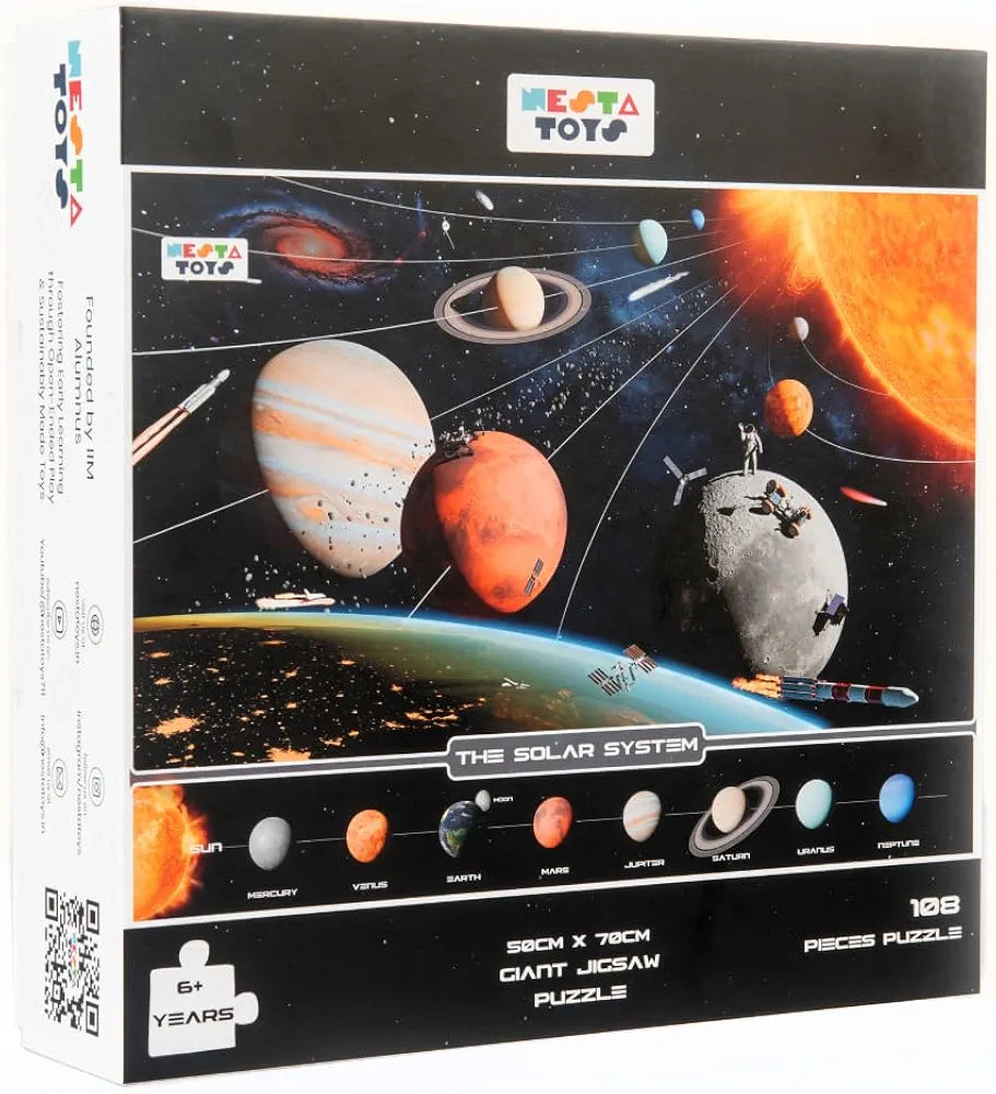 Nesta Toys Solar System Floor Puzzle & Game Large 70x50cm Space Jigsaw 108 Pieces 3X Thicker Educational STEM Learning Gift for Boys Girls Ages 6, 7, 8, 9, 10, 11, 12