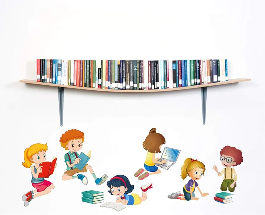 Decal O Decal Vinyl Kids Reading Books Wall Stickers Pack of 1-Self-Adhesive