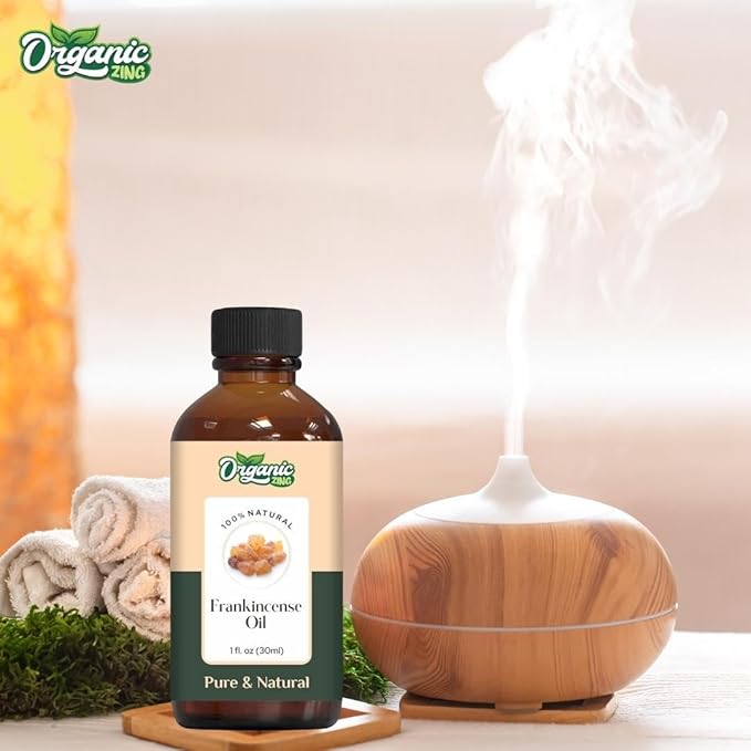 Organic Zing Frankincense Essential Oil for Skin, Face, Hair Care & Aromatherapy - 30 Ml