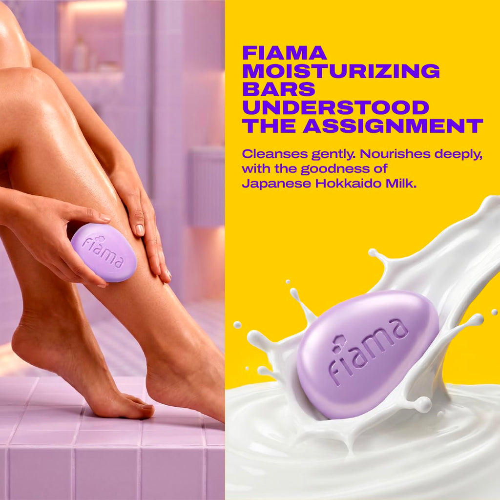 Fiama Skin Barrier Strengthening Moisturizing Soap Bar 125gx5, Japanese Hokkaido Milk Celebration Pack of 5, Non-Sticky Soft Skin | 1/3rd Moisturizers | Blueberry, Goji Berry & Acai Berry Combo pack