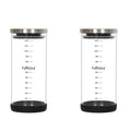 Femora Storage Jars Borosilicate Glass With Silicon Bottom Air Tight Jar With Steel Lid | 1300 Ml | Pack of 2