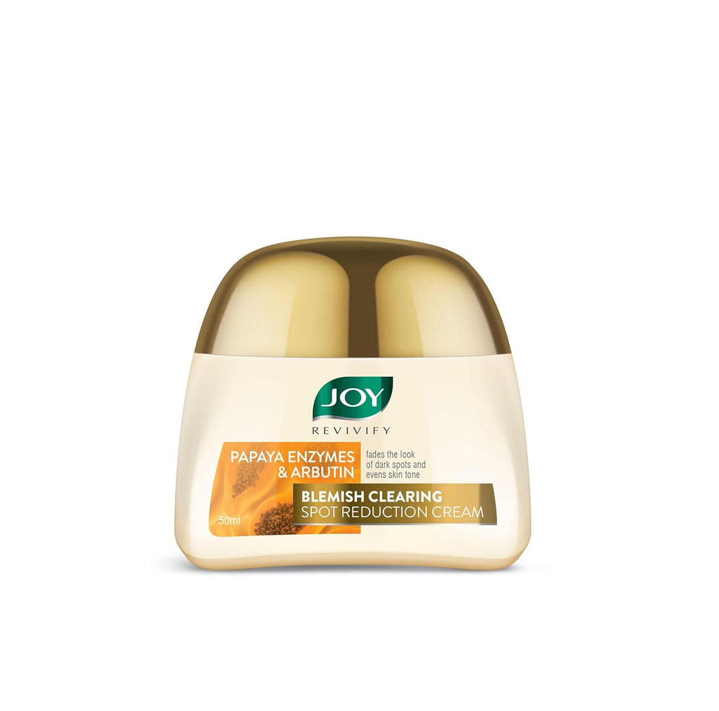 Joy Revivify Arbutin & Papaya Enzymes Blemish Clearing Spot Reduction Cream | Skin Brightening Cream| Soothing | Anti-ageing properties | Pollution defense â€“ 50 ml