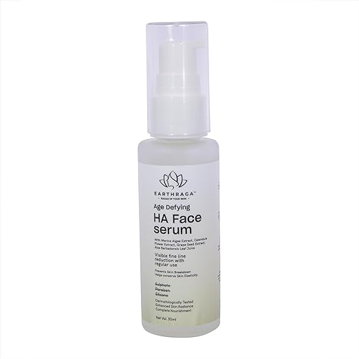 Earthraga Age Defying HA Face Serum Reduces Wrinkles & Acne - 30 ml