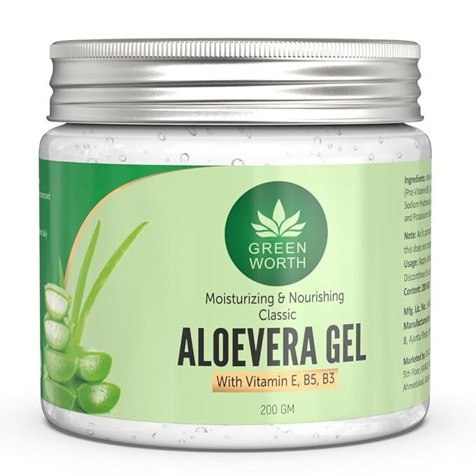 Green Worth Pure Aloe Vera Gel for Face Skin and Hair - 200 gms