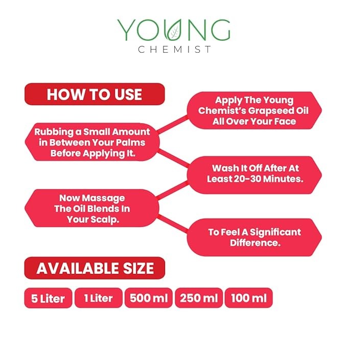 Young Chemist Versatile Grape Seed Oil Cold Pressed - 1 Litre