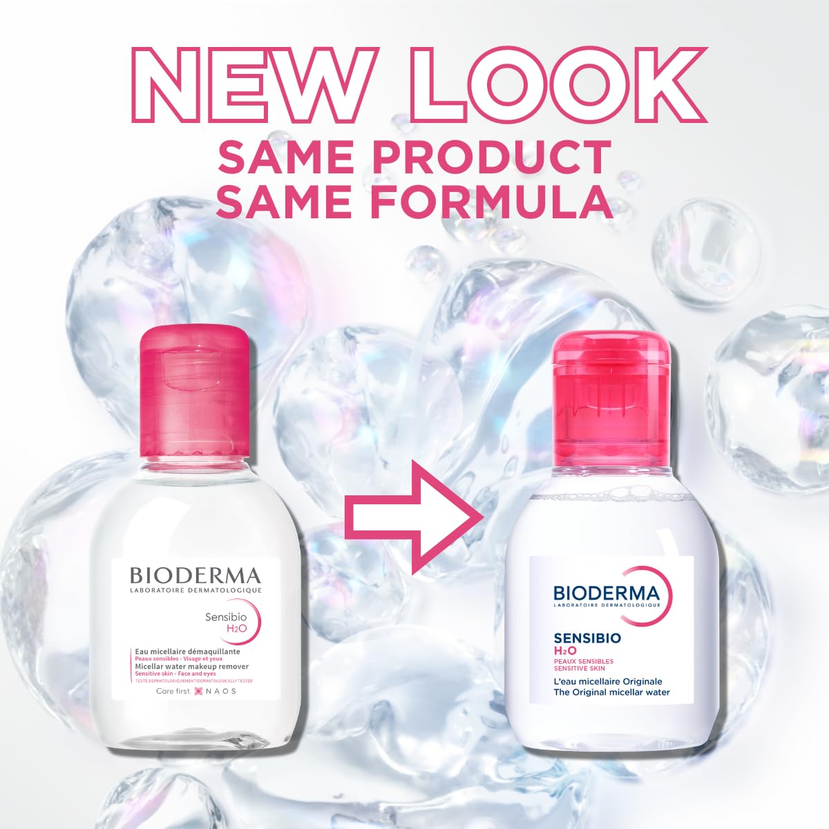 Bioderma Sensibio H2O Daily Soothing Cleanser, Make up Pollution & Impurities Remover Face Eyes Sensitive skin, 100ml
