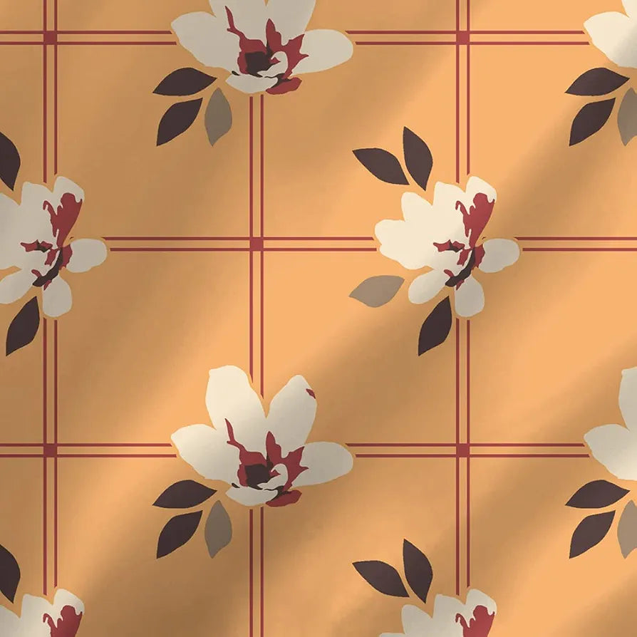 Layers Cotton Bedsheet for Single Bed with 1 Pillow Cover Light Weight Breathable Classic Collection Yellow Floral Pattern