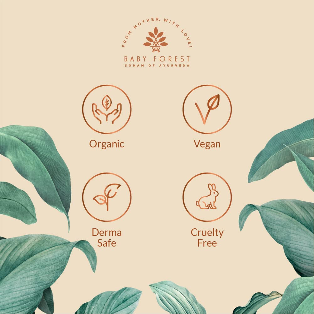 Baby Forest Narial Tailam Organic Cold Pressed Coconut Oil for Baby Skin & Hair Care | 100% Natural & Ayurvedic | Derma Safe & Cruelty-Free | Coconut Oil for Newborn Massage | 200ml
