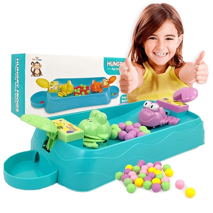 Wembley Hungry Frog Indoor Game for Kids Family Board Game 2 Player 16 Beans