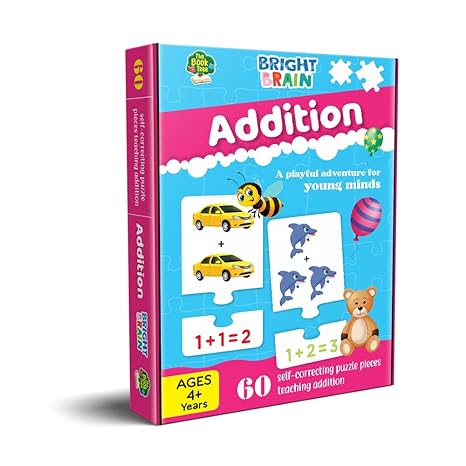 The Book Tree Bright Brain Addition Puzzle Learn Basic Math with 60 Pieces Puzzle Educational Toy