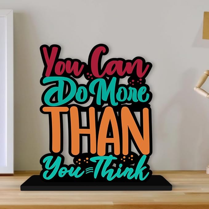 Artvibes Wooden Idols and Figurine You Can Do More Than You Think Quotes Table Decor for Office Desk Showpiece