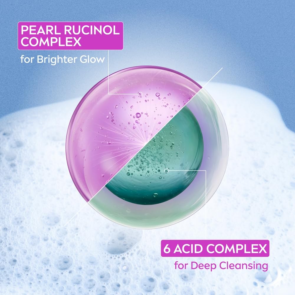 NIVEA Luminous Even Glow Bubble Cleansing Foam Face Wash | For Glowing Skin, Skin Brightening & Refined Pores | Pearl Rucinol + 6 Acid Complex | Makeup Remover | Daily Face Cleanser | 100ml