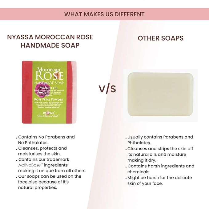 Nyassa Moroccan Rose Natural Bathing Handmade Soap - 150 Gms