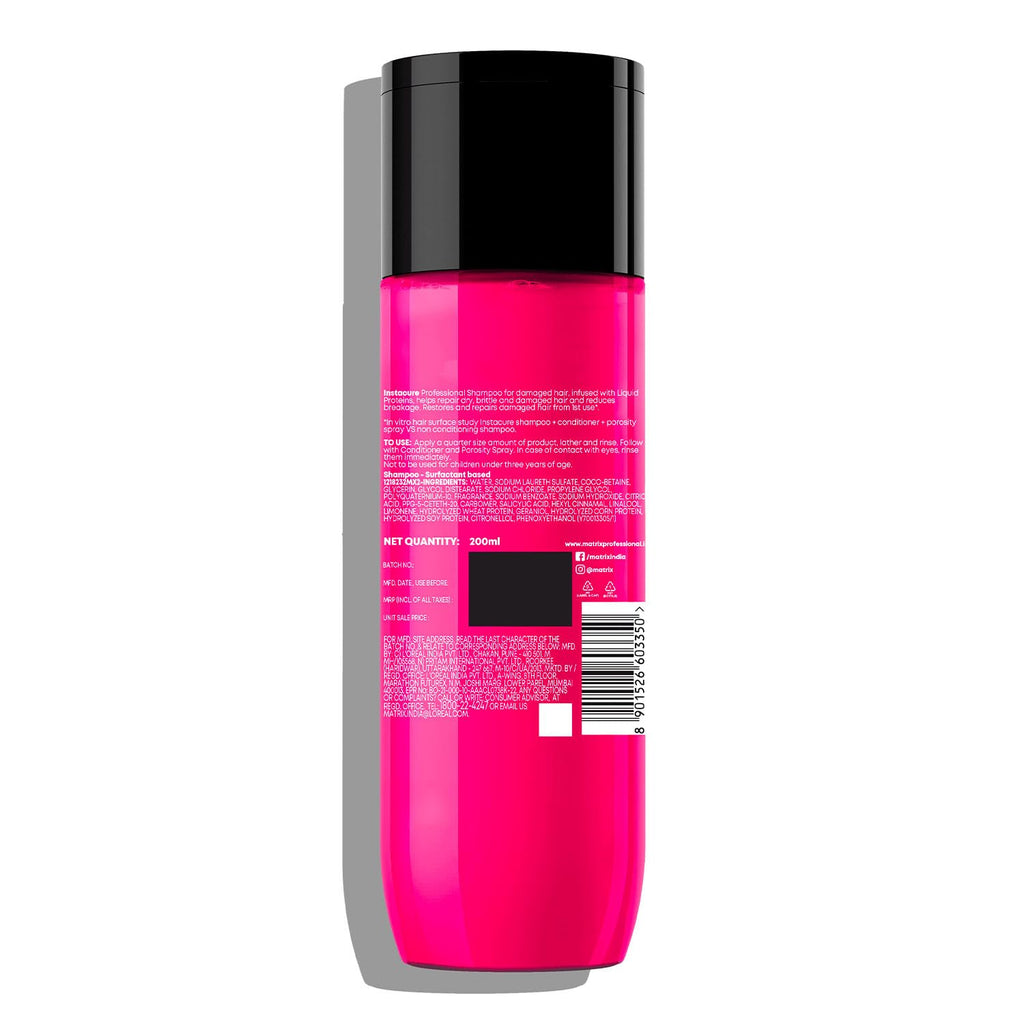 Matrix InstaCure Professional Liquid Protein Shampoo, for Damaged Hair | Reduced Split Ends, Breakage, Knotting | For All Hair Types | Paraben Free