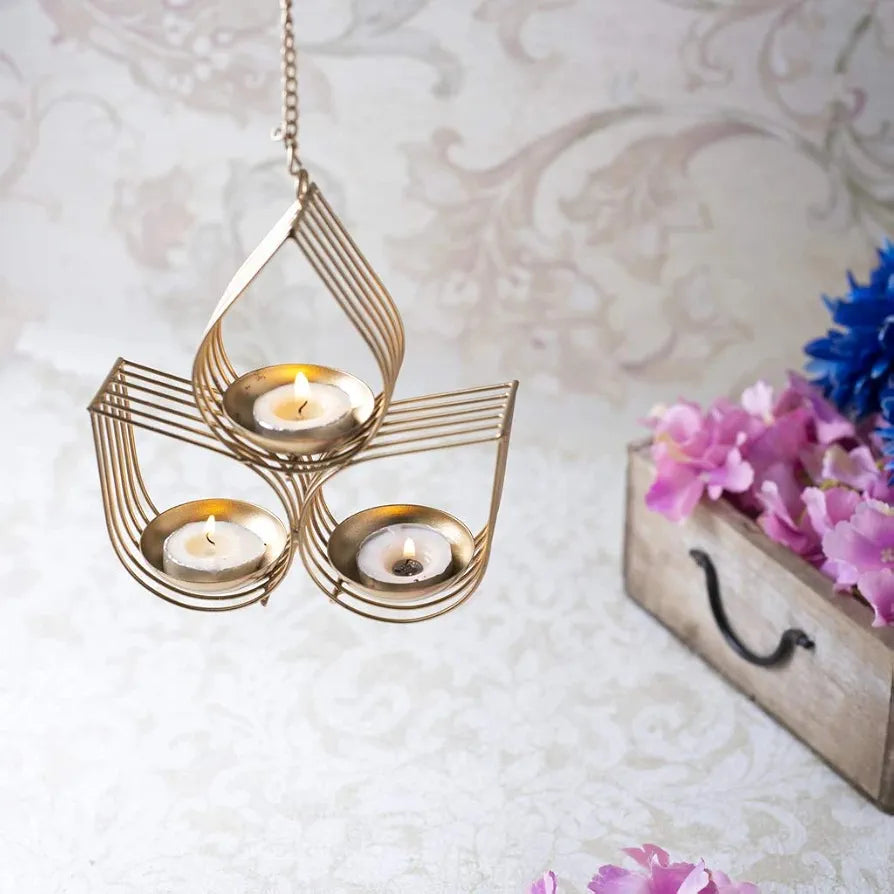 Webelkart Tree Beautiful Wall Hanging Gold Tealight Candle Holder  Metal Wall Sconce