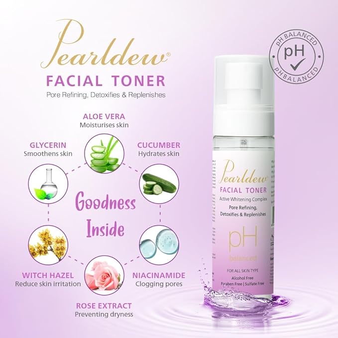 Pearldew Facial Toner | All Skin Types,cleanses Pores, Hydrates Skin - 100 Ml | Pack of 3