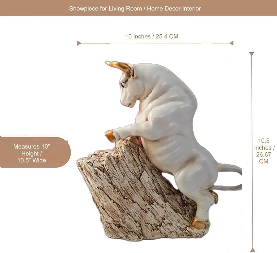 Alila Bull Statue for Home Decor Aesthetic Showpiece Decorative Sculpture for Home Decor & Office Decor 10.5 inch