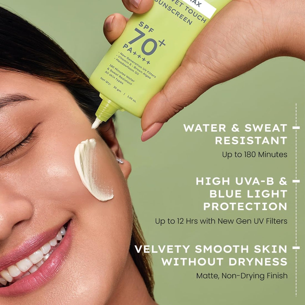 Hyphen Matte Max Velvet Touch Sunscreen Spf 70+ Pa++++|Sun Protection|Sun Shield|Moisturizes And Soothes Skin|12 Hrs Uva-Uvb Protection|Sunscreen Spf No White Cast, Combination & All Skin Types-30G