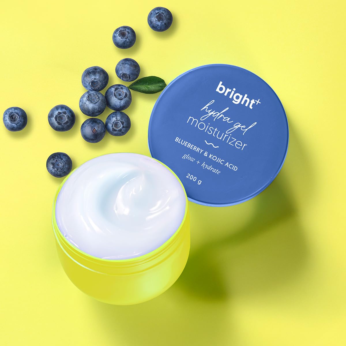 Aqualogica Bright+ Hydra Gel Moisturizer with Blueberry & Kojic Acid - 200 g | 24-Hour Intense Hydration | Water-Like Gel Texture | Makes Skin Bright & Spotless | For All Skin Types