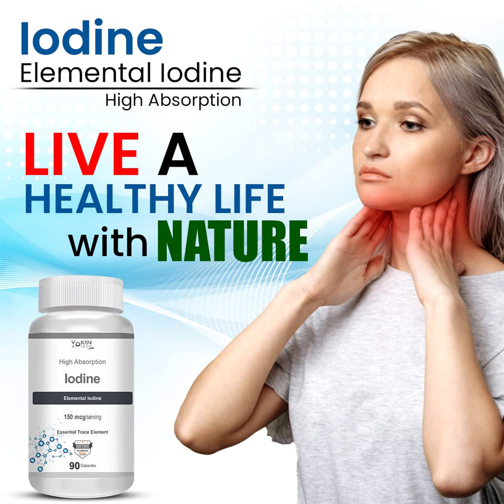 Vokin Biotech Iodine | Supplement to Support The Thyroid and Maintain Healthy Cellular Metabolism | 90 Veg Capsules