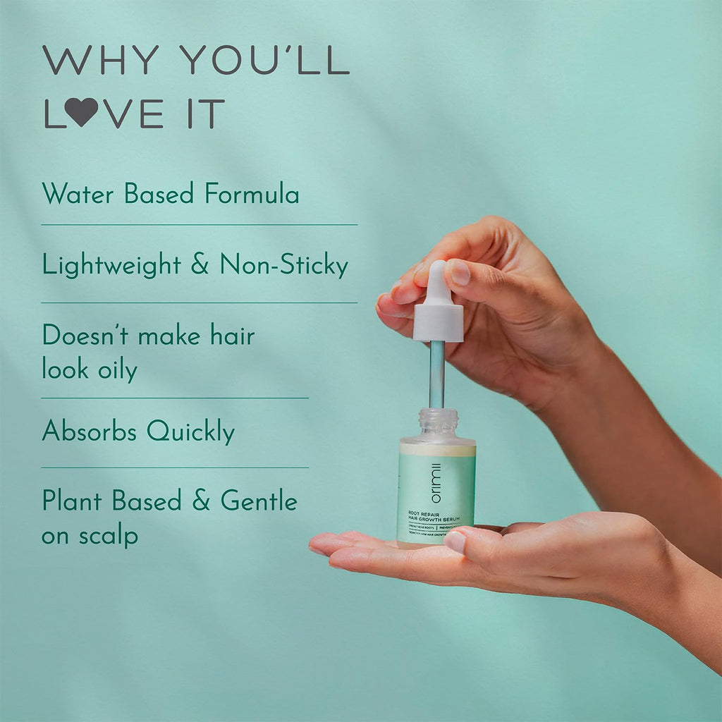 Orimii Postpartum Hair Growth Serum with Redensyl | Repairs Roots, Promotes Hair Growth & Prevents Breakage After Delivery | Lightweight, Non-Sticky & Non-Greasy | Loved by New Mamas â€“ 30ml