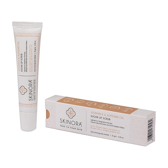 Skinora Vitamin E & Almond Oil Sugar Lip Scrub - 10 Ml