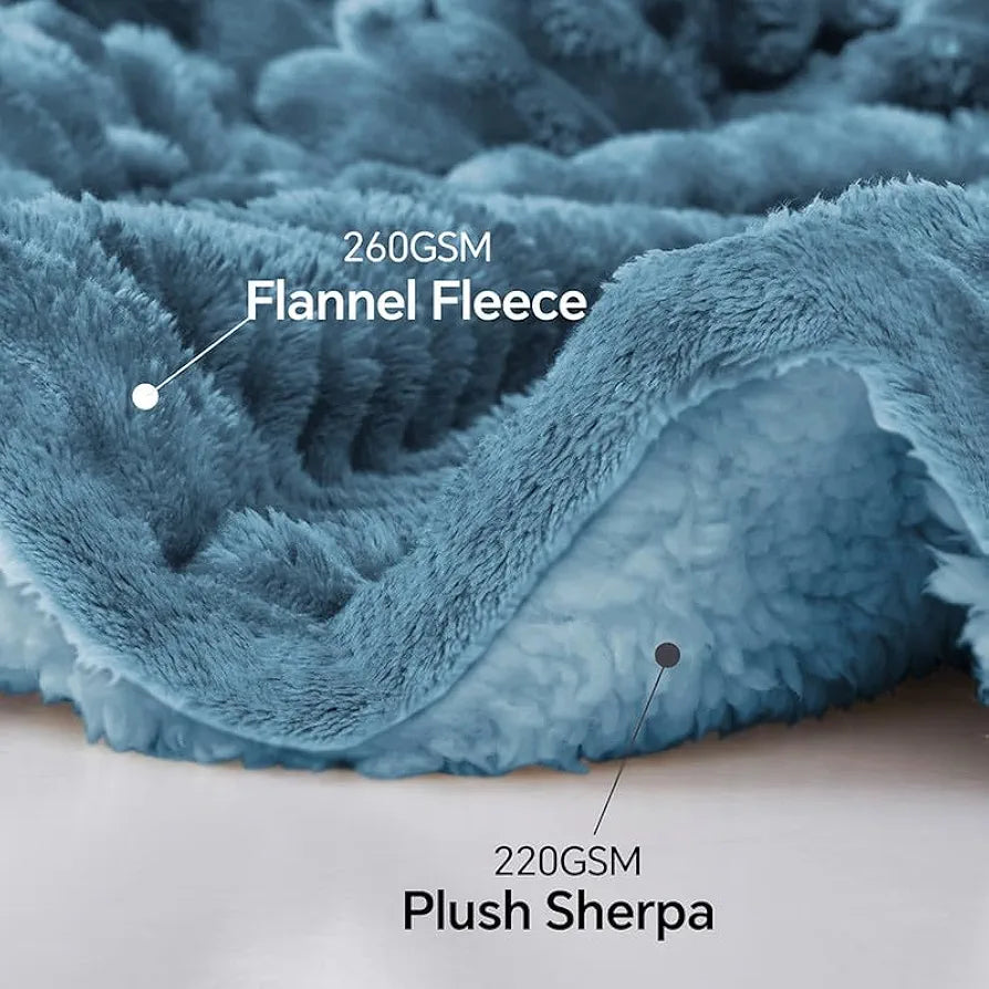 Homekart Pencil Pattern Flannel Fleece Sherpa Blanket AC and Mild Winter Reversible Blanket Single Bed