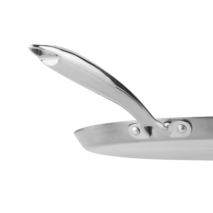 Vinod SAS Pro Platinum Triply Stainless Steel Dosa Tawa - 31 cm | 4.0 mm Thick | Hexa Design | Metal Spoon Friendly | Riveted Handle | Induction Base