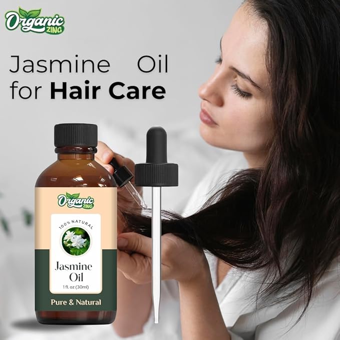 Organic Zing Jasmine (Jasminum Officinale) Oil | Essential Oil for Skincare, Massage, Aroma and Diffusers - 30 Ml