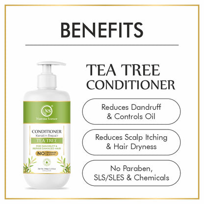 Nuerma Science Keratin Repair Tea Tree Hair Conditioner for Dandruff & Repair Damaged Hair