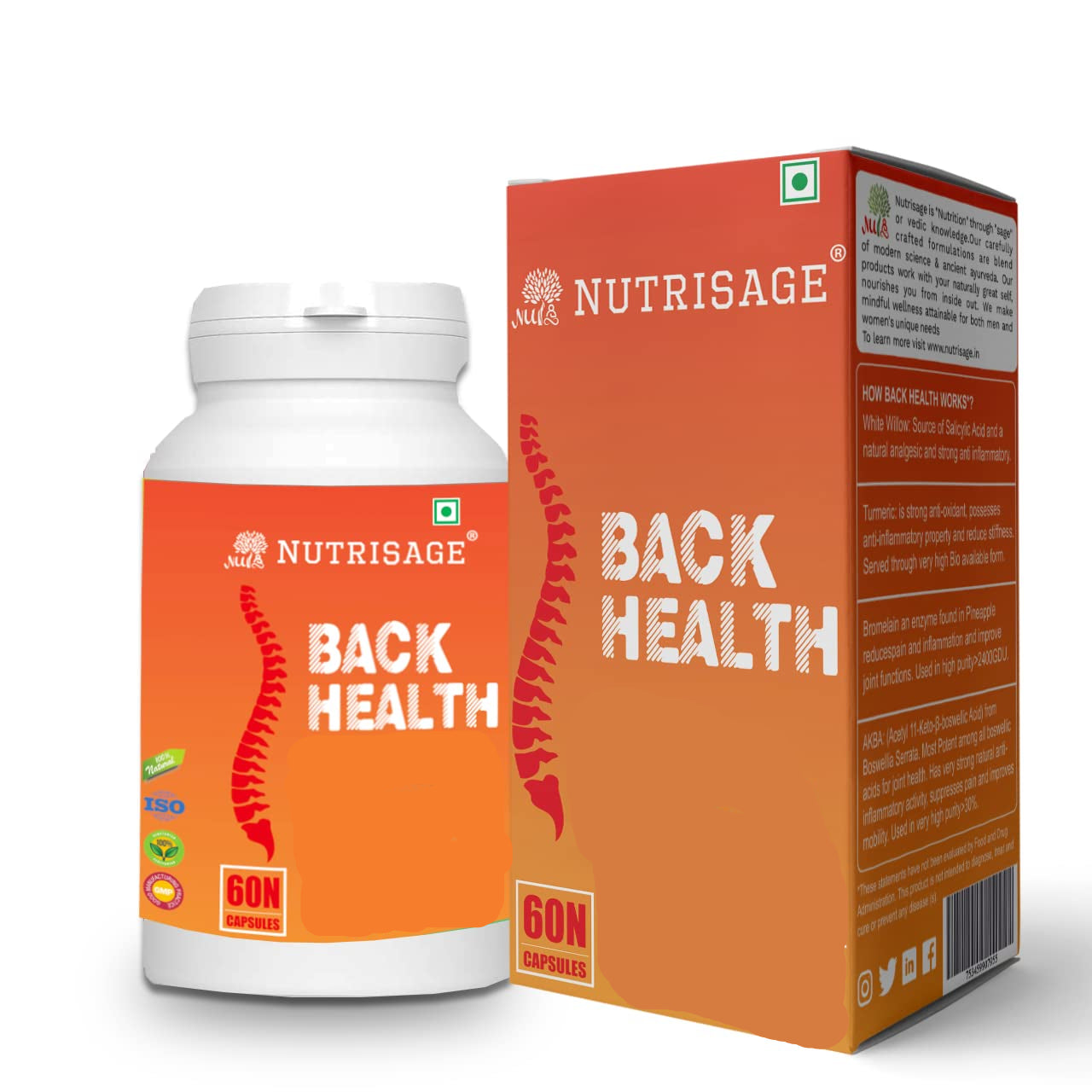 Nutrisage Back Health Capsules - 60 caps