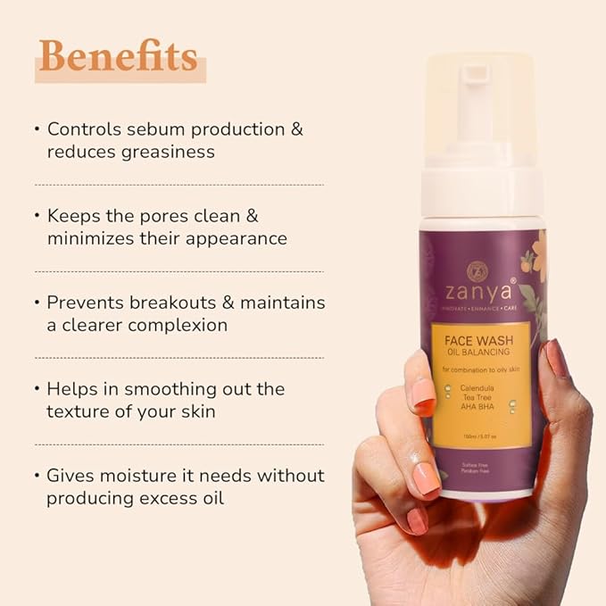 Zanya Face Wash for Oily Skin & Acne-prone Skin – 150 Ml