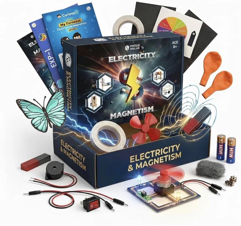 PW Electricity & Science Experiment Kit for Kids 100+ Hands-On Electricity & Magnetism Experiments Kit Ages 7-14