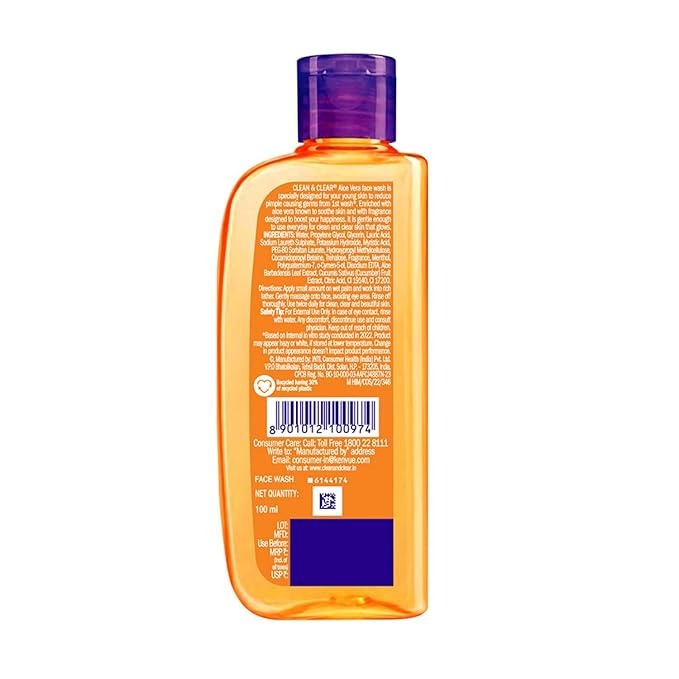 Clean & Clear Aloe Vera Face Wash - 100 ml