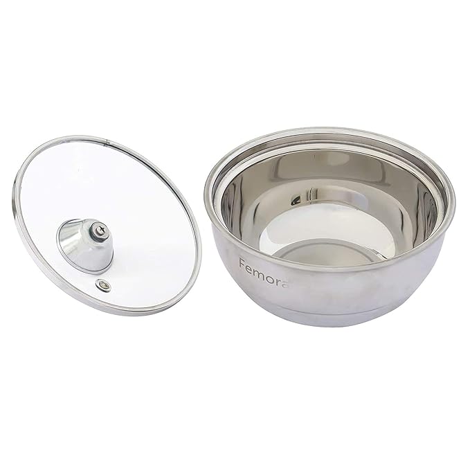 Femora Stainless Steel Double Wall Insulated Curry Server Curry Bowls | 1500 Ml | Set of 3