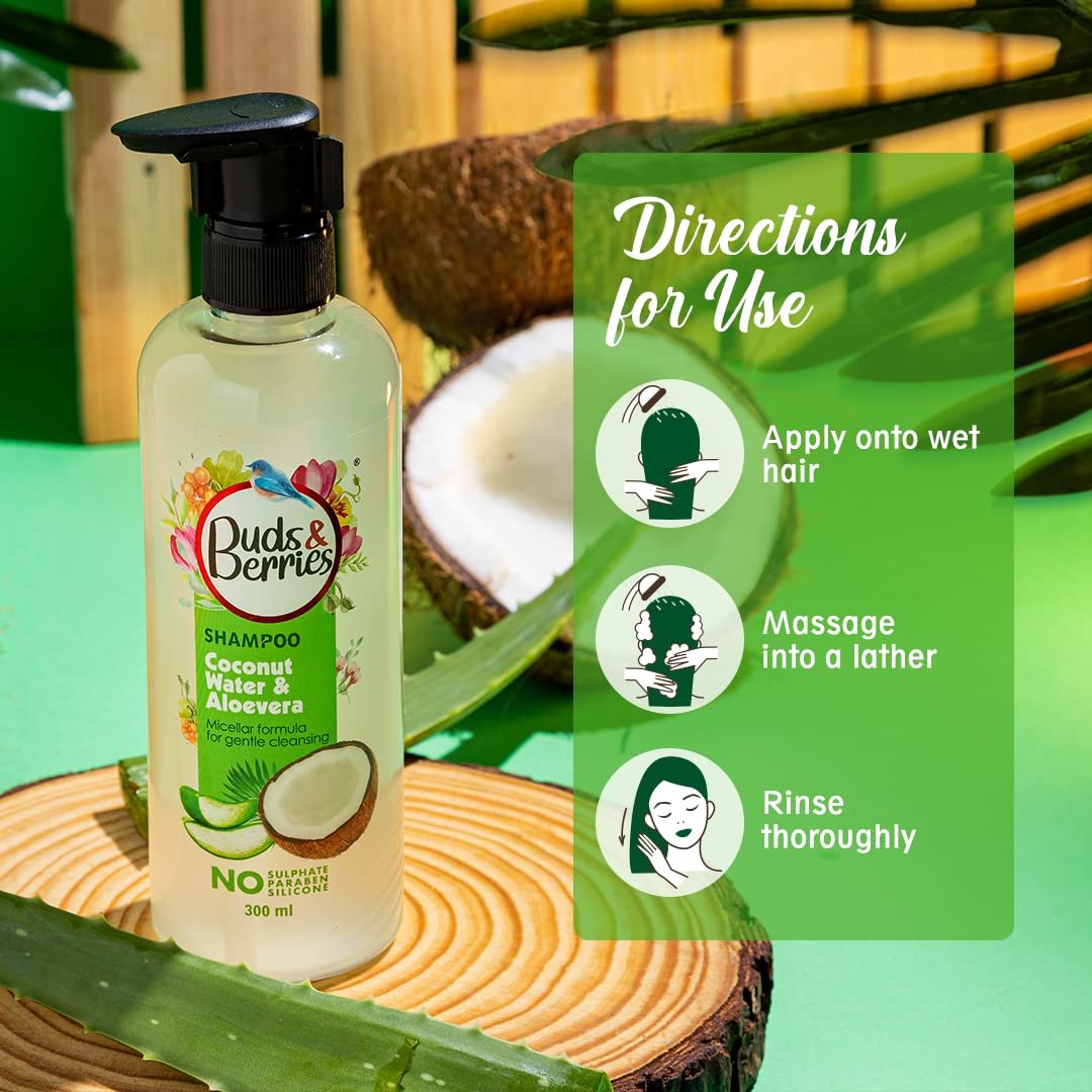 Buds & Berries Shampoo Coconut Water and Aloe Vera - 300 ml
