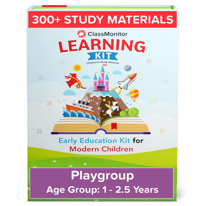 ClassMonitor Playgroup Home Learning Kit with Free Mobile App for 1 - 2.5 Years with 300+ Worksheet For kids of 2 Years