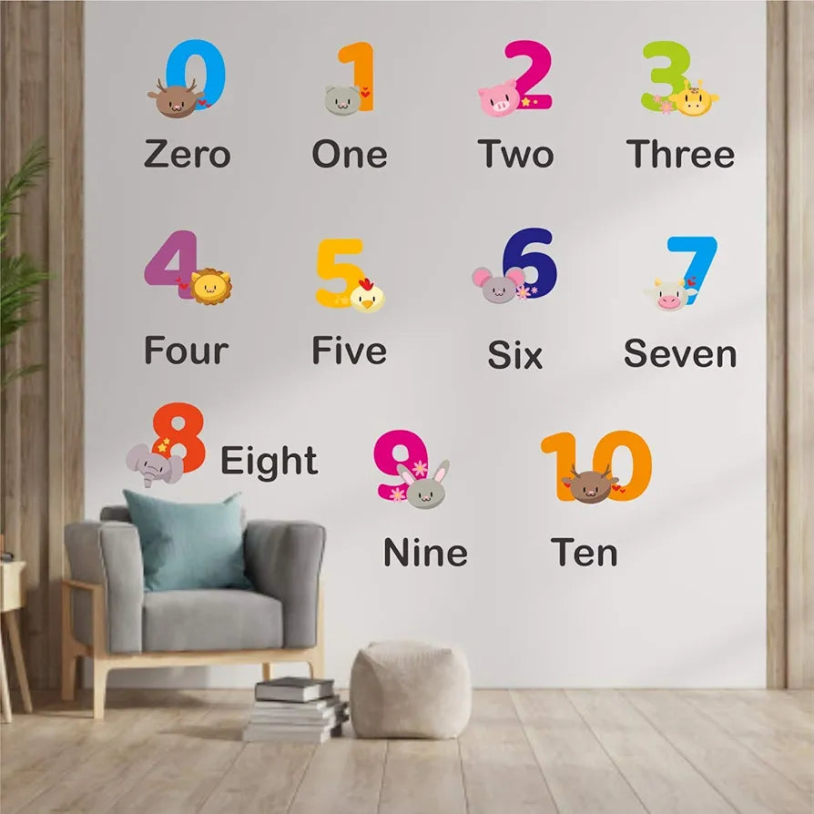 StickMe Colorful Numbers Baby Kids Learning Education Wall Sticker -SM720 -Self-Adhesive